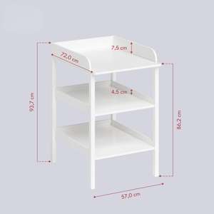 Mesa de cambio de pañales de madera <span class=keywords><strong>para</strong></span> niños de 3 niveles <span class=keywords><strong>con</strong></span> 2 estantes de almacenamiento - Product Image 5