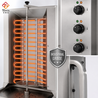 Machine à shawarma au gaz à 3 brûleurs, en acier inoxydable, gril vertical pour kebab, pour restaurant, camion de nourriture, hôtel