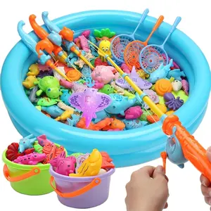 Bâtons de pêche magnétiques en plastique pour enfants, jeu de plage, poisson lumineux, nouveau, meilleures ventes, été,