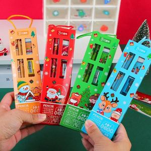 Handheld 6-Piece Primary Ruler Rubber Pencil Sharpener Five Piece Stationery Set for Children Christmas <b>Gift</b> - Product Image 6