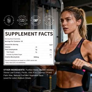 Muestra gratuita de gomitas de nutrición deportiva sin azúcar, suplemento de 5000mg, gomitas de creatina monohidrato, gomitas de creatina preentrenamiento - Product Image 5