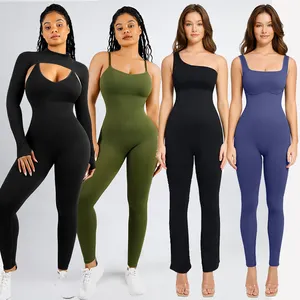 Hexin 2024 High Elastic Compression 1 Piece Romper Jumpsuit Yoga Sets Fitness Gym Wear Rompers Women Jumpsuit