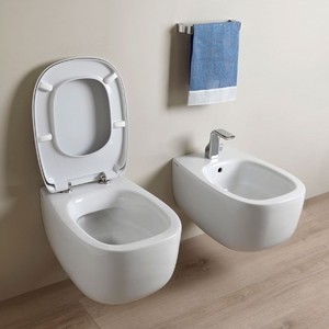 Flaminia Bonola stile europeo Set WC da parete WC a doppio filo serbatoio nascosto struttura in un pezzo per uso lavabo - Product Image 3