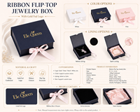 Boîte d'emballage magnétique personnalisée en carton 1400g + ruban satiné pour bijoux (bague, boucles d'oreilles, collier) – Idéale pour l'emballage cadeau et les marques de bijoux
