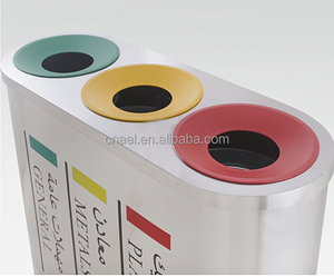 Gran oferta, cubo de basura para exteriores de acero inoxidable, cubo de basura de clasificación grande para estaciones de tren de aeropuerto escolar, gestión eficaz de residuos - Product Image 4