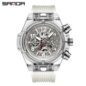 SANDA Creative à la mode 3D évidé montre plaque luminescente 24 heures hommes montre à Quartz Cool et fier - Product Image 4