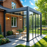 Pergola Bioclimatique Motorisée Rétractable en Aluminium avec Lames Orientables, Revêtement Poudré, Étanche, pour Jardin et Terrasse Extérieure