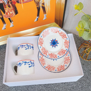 Ensemble de 2 tasses à café et à thé en porcelaine fine européenne de luxe, idéal pour un cadeau - Product Image 3