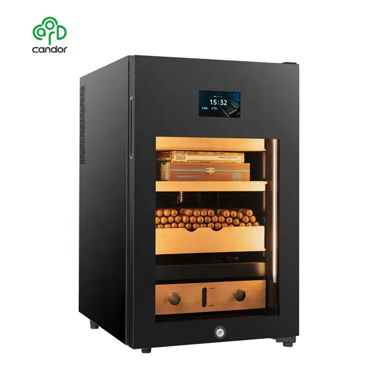 New design TFT screen touch control 400pcs thermoelectric cooling humidity control cigar cooler fridge for household