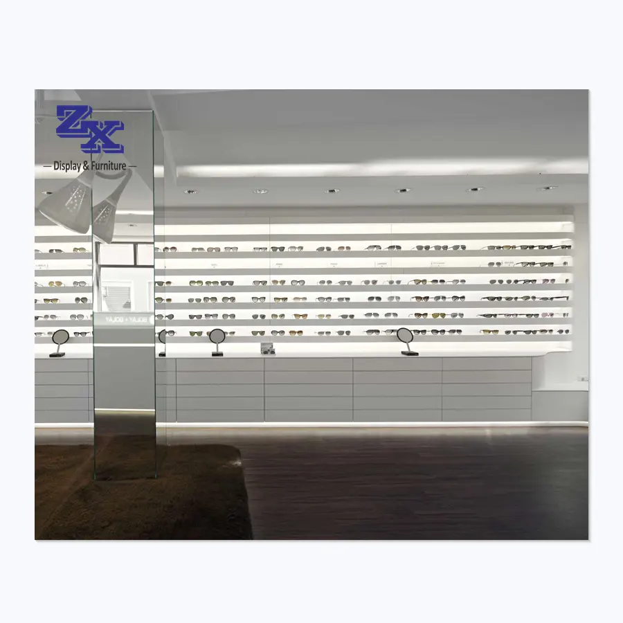 High-End-Optik Shop Showroom Möbel optische Vitrine optische Vitrine Regal