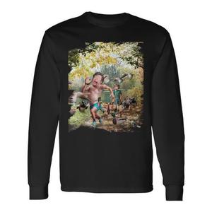 Maglietta a maniche lunghe per la festa del papà, compleanno del papà, picnic con l'alimentazione degli anatre - Product Image 1