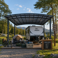 Abri de voiture en alliage d'aluminium sur mesure avec toit en polycarbonate pour camping-car, caravane et abri de véhicule extérieur
