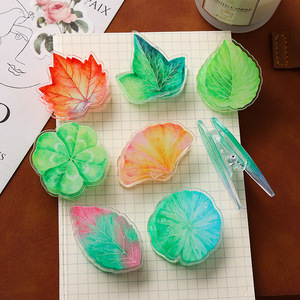 Soporte para letreros de PP personalizado de alta calidad con diseño de hoja de árbol y flor, de cola larga, acrílico transparente, con patrón de dibujos animados, para souvenirs y pruebas. - Product Image 1