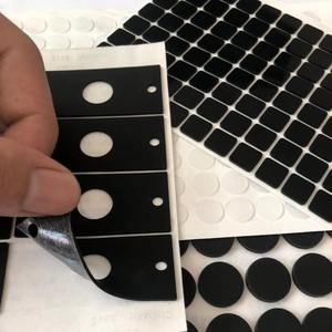 Almohadilla de protección antideslizante negra de silicona troquelada de fábrica, reducción de ruido, pies de silicona autoadhesiva para muebles - Product Image 5