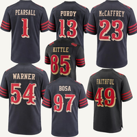 Maillot de football américain pour homme, personnalisé, en twill, 100 % polyester, col rond, manches courtes, respirant, coupe classique, numéro d'équipe adulte