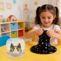 Produits certifiés UE en vogue : Kit de slime Clever Cat avec slime beurre noir et blanc et paillettes étoiles