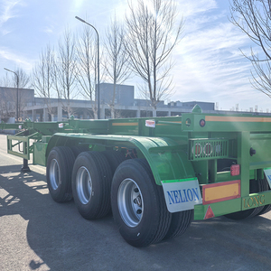 3 Assen 40 Ft Skelet Oplegger Flatbed Containerdrager Met Hoofdeinde 40 Voet Vrachtwagenaanhangwagens Te Koop - Product Image 6