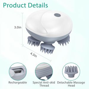 <b>Electric</b> Scalp <b>Head</b> <b>Massager</b> Red Light Therapy 5 Modes Vibration 4 Detachable Massage Claws Hair Growth Stress Relief - Product Image 4