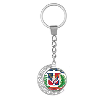 Porte-clés rotatif creux personnalisé, en alliage double face, drapeau national de Saipan, souvenir touristique de collection