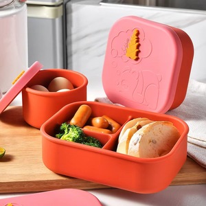 Wholesale Custom Food Grade Silicone Bento for School Kids Eco Friendly Bpa Free Reusable <b>Lunch</b> <b>Boxes</b> - Product Image 1