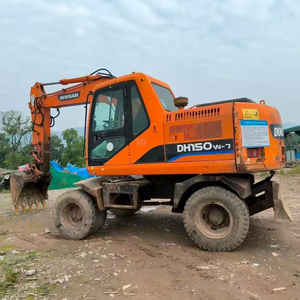 Buen estado usado Corea hizo DooSan 14 toneladas 15 toneladas tipo de rueda excavadora máquina de excavadora de neumáticos de goma de 21/2" - Product Image 1