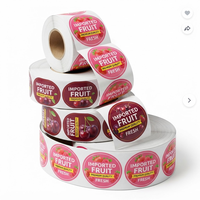 Autocollants personnalisés avec logo, étiquettes pour fruits, vinyle imperméable, 100% alimentaire, pour l'emballage des fruits, la marque des produits, autocollant en rouleau personnalisé