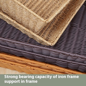 Siêu Thị Khách Sạn Organizer Handmade Mây Dệt Bánh Mì Lưu Trữ Giỏ Cứng Giỏ Trái Cây Hiển Thị - Product Image 5