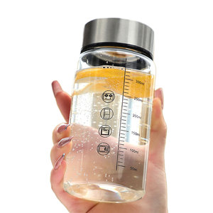 高品质便携式透明可爱玻璃水瓶 301-400ml 带盖 经典设计 耐高温 Smoon 品牌水瓶 - Product Image 1