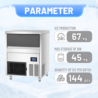 Nouvelle machine à glace en croissant de forme Une belle forme pas facile à fondre peut produire 70kg par jour, utilisée dans les boissons