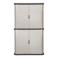 Armoire de rangement extérieure TOPPLA en plastique HDPE gris moderne, antirouille, pour salle de classe, outils de balcon, balais et articles sanitaires, garantie 5 ans