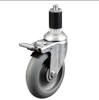Prix usine industriel 125mm pivotant filetage roulette polyuréthane roue réfrigérateur roulette