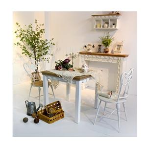 Console de salle à manger en bois massif blanc naturel, style rustique moderne, pour entrée de maison, meuble durable pour salon - Product Image 2