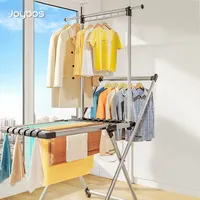JOYBOS Boden regal Kleidung Trocknen Kleidung Mobile Mantel Kleider stange Rack Lagerung Hängen Zusammen klappbarer Kleiderbügel Stehen