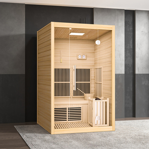 Luxus Glastür Sauna Dampfbad Kombination Panorama Infrarot Haus 1-2 Personen Innen kombination Sauna raum - Product Image 1