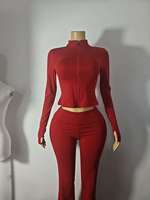 Ensemble de vêtements décontractés pour femmes en coton et élasthanne, 2 pièces, pantalon à manches longues, tenue assortie, bandeau, plusieurs couleurs disponibles