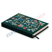 Cuaderno planificador diario impresión personalizada encuadernado con tapa dura bordado floral Flor de lujo personalizado