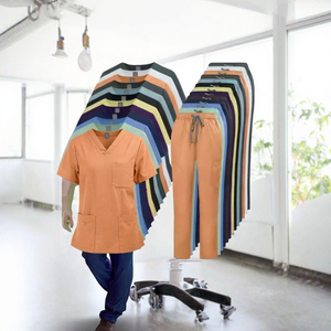 Quick-Drying Spandex/Polyester Worsted Fabric Unisex Surgical <b>Uniform</b> <b>Scrub</b> Set Stretchy Medical Nursing Hospital Use Needle - Product Image 3