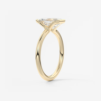 Bague de fiançailles solitaire à sangle fendue avec émeraude 3 carats et diamant de laboratoire, en or massif 14K/18K, certifiée IGI CVD/HPHT, personnalisable