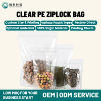 Sacs cadeaux personnalisés, sacs transparents à fond plat pour bonbons, fruits secs, friandises pour animaux, vente en gros, sacs refermables transparents de qualité alimentaire