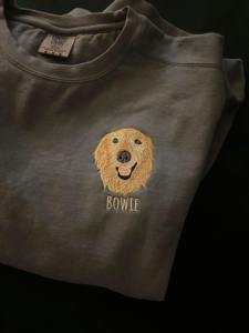 Felpa ricamata per animali domestici di colore personalizzato personalizzato personalizzato con il viso di animali domestici e il nome di felpa invernale o camicia - Product Image 6