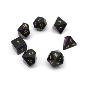 Dés DND Translucides Noir et Violet Fabriqués à la Main en Usine, 7 Pièces, Dés en Pierre Précieuse pour <span class=keywords><strong>Jeux</strong></span> <span class=keywords><strong>de</strong></span> Rôle sur Table D&D - Product Image 2