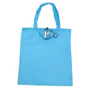 Borsa Shopping Blu Cielo con Design a Tema Pesci - Product Image 1