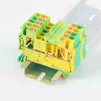 Bloc de bornes à ressort PT2.5-PE pour rail DIN, borne de mise à la terre 0,2-2,5 mm² 24A 800V Jaune Vert