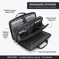 Sac pour ordinateur portable en polyester durable, OEM d'usine, avec logo personnalisé et compartiment rembourré pour ordinateur portable et tablette de 13, 14 et 15,6 pouces