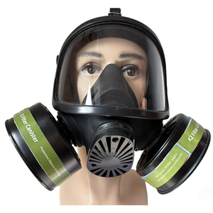 Masker Gas MF15 Twin Canister Full <span class=keywords><strong>Face</strong></span> dengan Filter Karbon Aktif K2, Silikon, Dapat Digunakan Kembali, 3-Lapisan untuk Keamanan Industri dan Keadaan Darurat - Product Image 1
