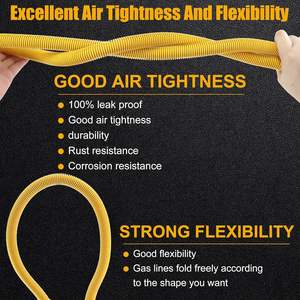 Tuyau de gaz pour sèche-linge de 72 pouces, <span class=keywords><strong>flexible</strong></span>, 3/4, <span class=keywords><strong>raccord</strong></span> de gaz naturel, raccords MIP/FIP de 1/2 pouce, diamètre extérieur de 5/8 pouces (diamètre intérieur de 1/2 pouce) pour cuisinière/sèche-linge à gaz - Product Image 2