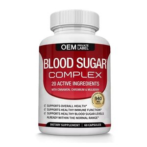 Capsules de <span class=keywords><strong>glucose</strong></span> sanguin cannelle melon amer chrome mûrier alpha acide lipoïque à base de plantes adulte sain 60 capsules - Product Image 1