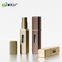 Flacons de parfum en aluminium rechargeables gris bronze de 5 ml à double fond transparent, mini atomiseurs vides