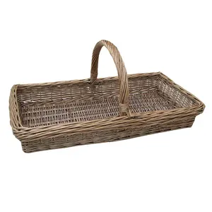 Nhà Máy Trực Tiếp Home Garden Hand Made Hoa Planter Giỏ Wicker Mây Công Cụ Làm Vườn Giỏ