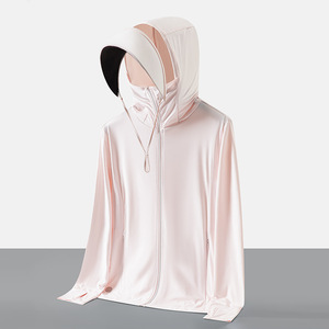<strong>Lightweight</strong> Quick Dry Custom Logo Ice Silk Sun Protection Rash Guard Coat UV Protection <strong>Men</strong> Women Summer <strong>Jacket</strong> With Hood Cap - Product Image 4